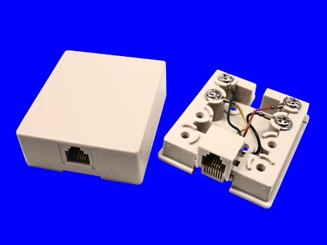 Modular Adaptor jack 6p4c box connector